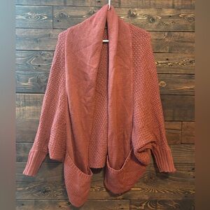 Cozy Rust Open Front Cardigan